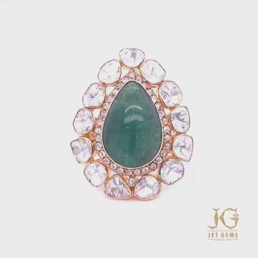 Buy Tishya Jewellers 2.20Ct Emerald Cut Aquamarine Halo Diamond Engagement  Ring 14K White Gold FN (10) at Amazon.in
